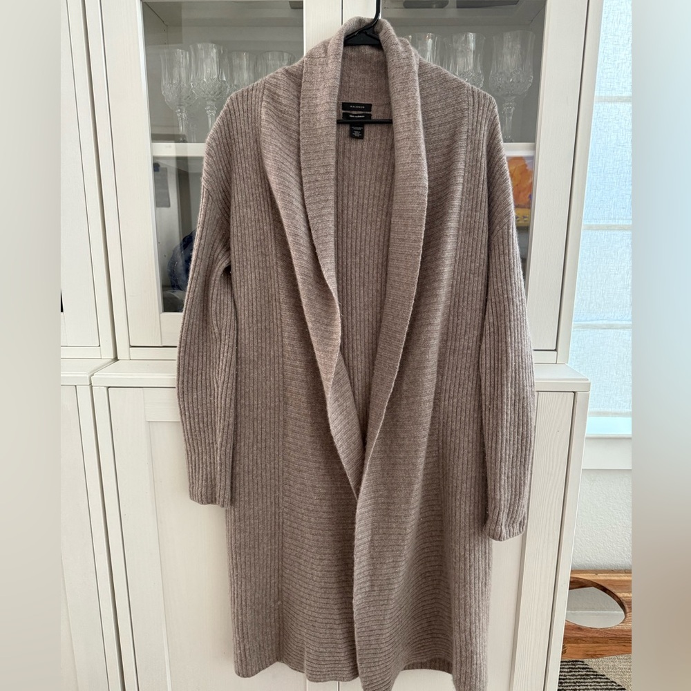 Nordstrom Halogen 100% Cashmere Knit Shawl Cardigan Sweater / Tan / Size S/M